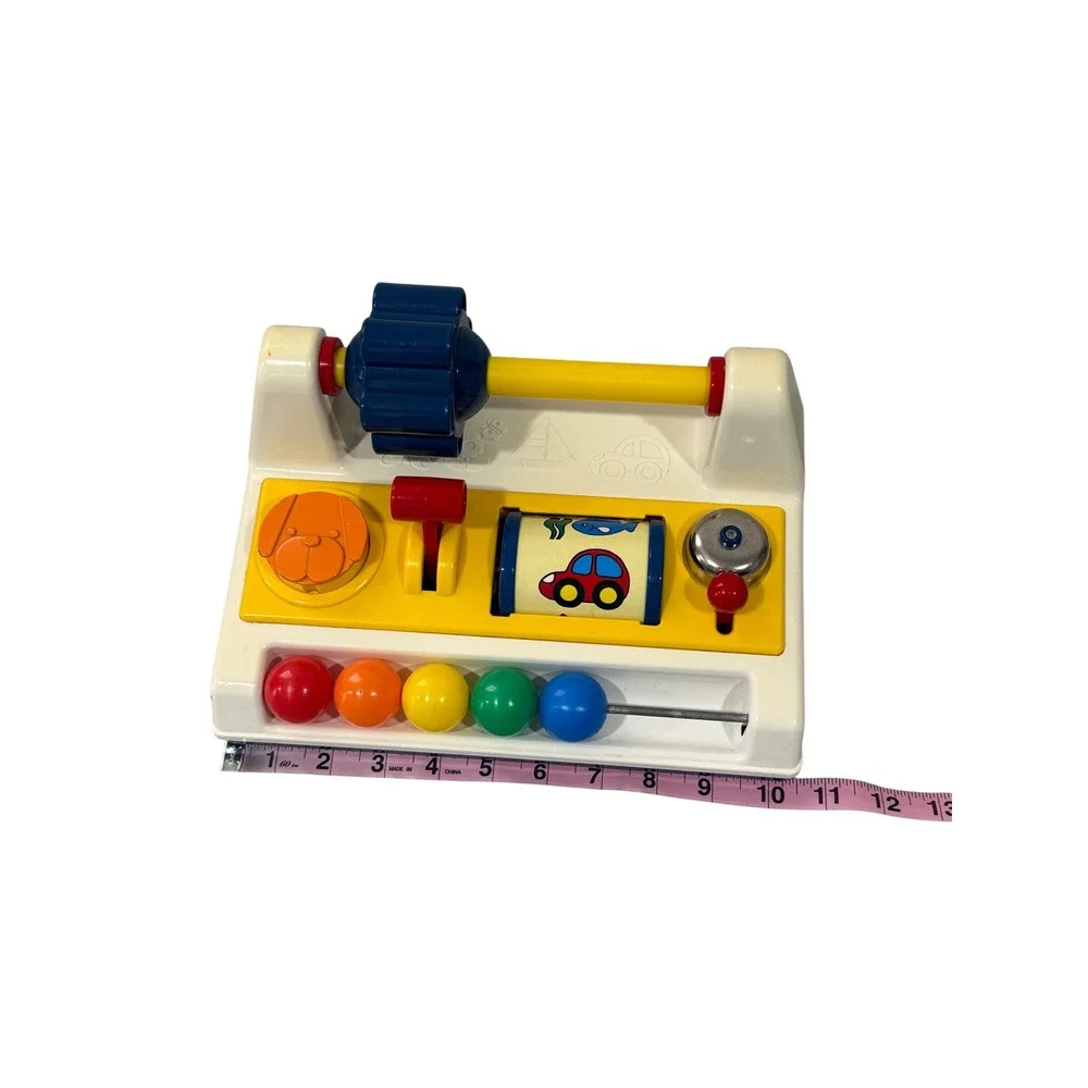 Vintage Kawada Activity Center Sensory Toy Made in Japan Primary Colors Bell